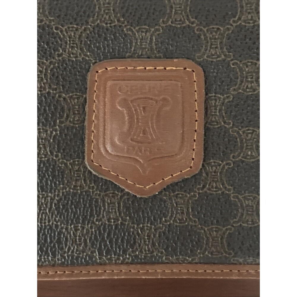 Celine Paris Long Wallet Macadam Brown Bi Fold Snap Coated Canvas Leather Trim - Picture 8 of 16